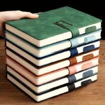 Extra Thick A5 Notebook - Vintage Business Meeting Journal with Magnetic Closure, Bookmark, and Dated Pages in English